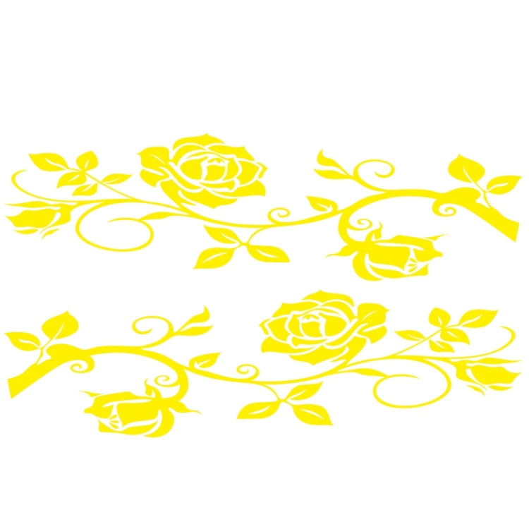 2 PCS/Set D-545 Rose Pattern Car Modified Decorative Sticker — White
