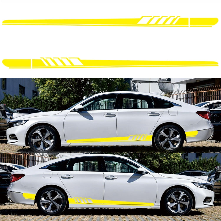 2 PCS/Set D-608 Stripe Pattern Car Modified Decorative Sticker — White