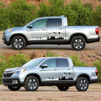 2 PCS/Set D-684 Mountain Totem Pattern Car Modified Decorative Sticker — Black