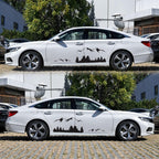 2 PCS/Set D-684 Mountain Totem Pattern Car Modified Decorative Sticker — Yellow
