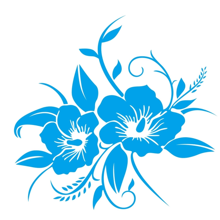 D-798 Flowers Bloom Pattern Car Modified Decorative Sticker — Red