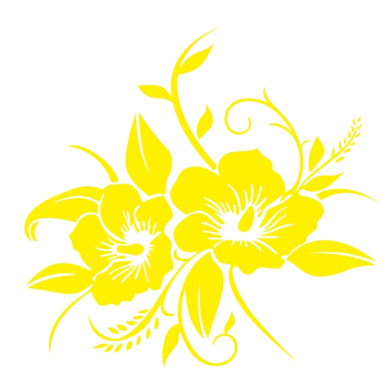 D-798 Flowers Bloom Pattern Car Modified Decorative Sticker — White