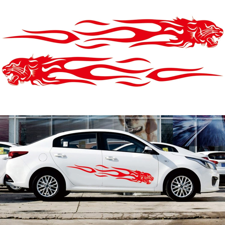 2 PCS/Set D-815 Flame Lion Pattern Car Modified Decorative Sticker — Yellow