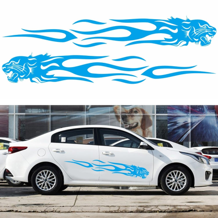 2 PCS/Set D-815 Flame Lion Pattern Car Modified Decorative Sticker — White