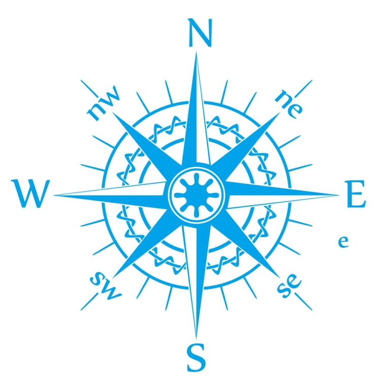 D-863 Compass Pattern Car Modified Decorative Sticker — Red