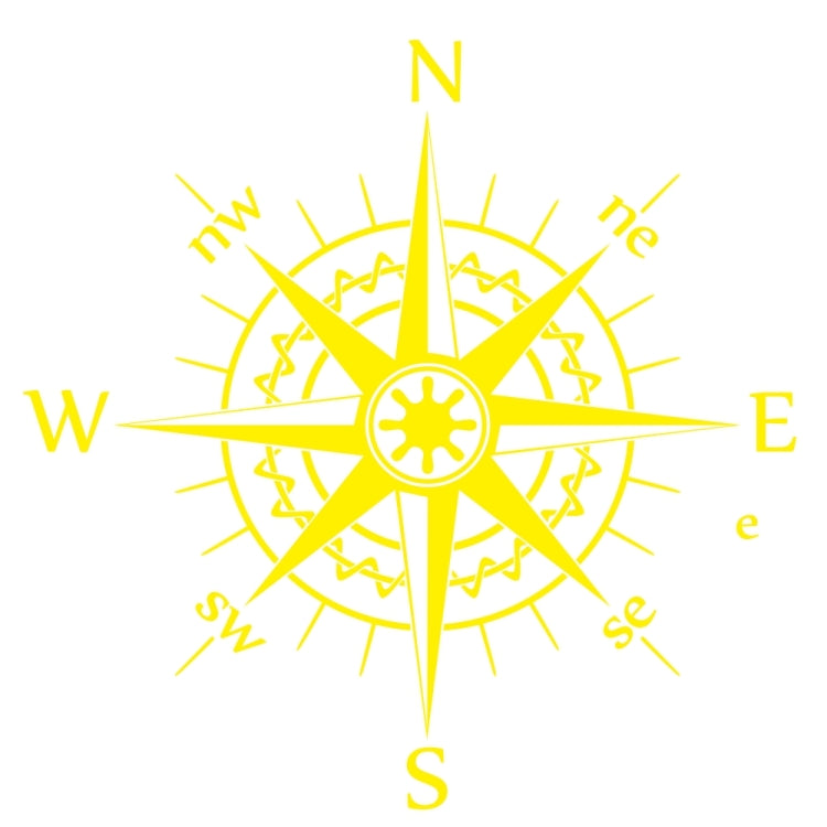 D-863 Compass Pattern Car Modified Decorative Sticker — White