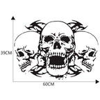 D-923 Three Skulls Pattern Car Modified Decorative Sticker — Black