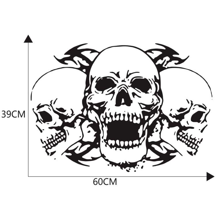 D-923 Three Skulls Pattern Car Modified Decorative Sticker — Black