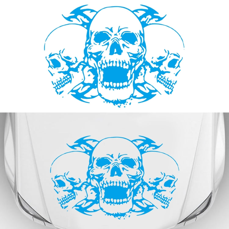 D-923 Three Skulls Pattern Car Modified Decorative Sticker — Red