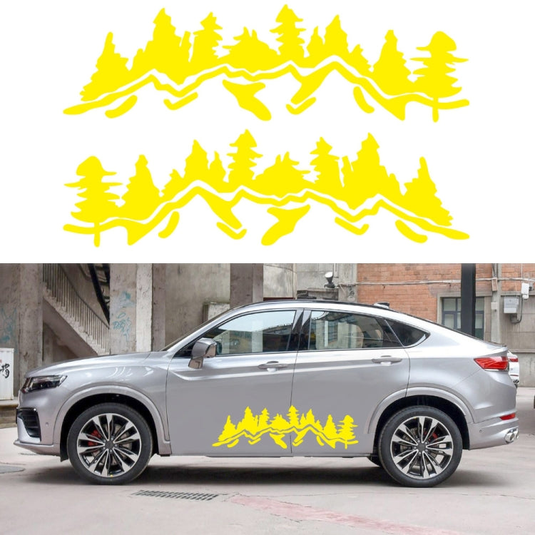 2 PCS/Set D-924 Mountain Woods Pattern Car Modified Decorative Sticker — White