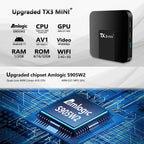 TX3 mini+ Android 11.0 Smart TV Box, Amlogic S905W2 Quad Core, TX3 mini+, 2GB+16GB, 2.4GHz WiFi, TX3 mini+, 2GB+16GB, 2.4GHz / 5GHz WiFi, TX3 mini+, 4GB+32GB, 2.4GHz / 5GHz WiFi, TX3 mini+, 4GB+64GB, 2.4GHz / 5GHz WiFi