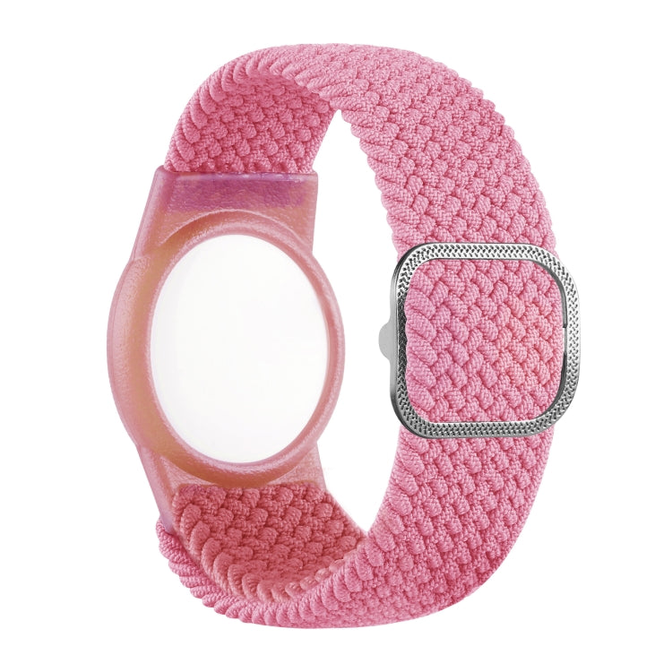 Tracking Locator Nylon Weave Wristband Anti-Lost TPU Case For AirTag 2nd Gen / AirTag 1st Gen — Pink