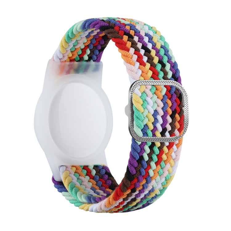 Tracking Locator Nylon Weave Wristband Anti-Lost TPU Case For AirTag 2nd Gen / AirTag 1st Gen — Rainbow