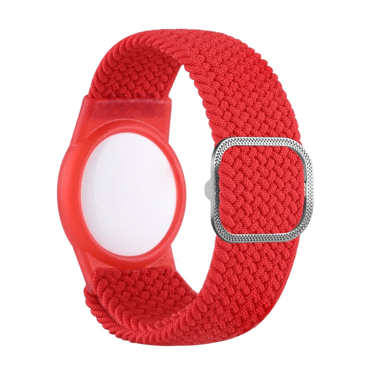 Tracking Locator Nylon Weave Wristband Anti-Lost TPU Case For AirTag 2nd Gen / AirTag 1st Gen — Red