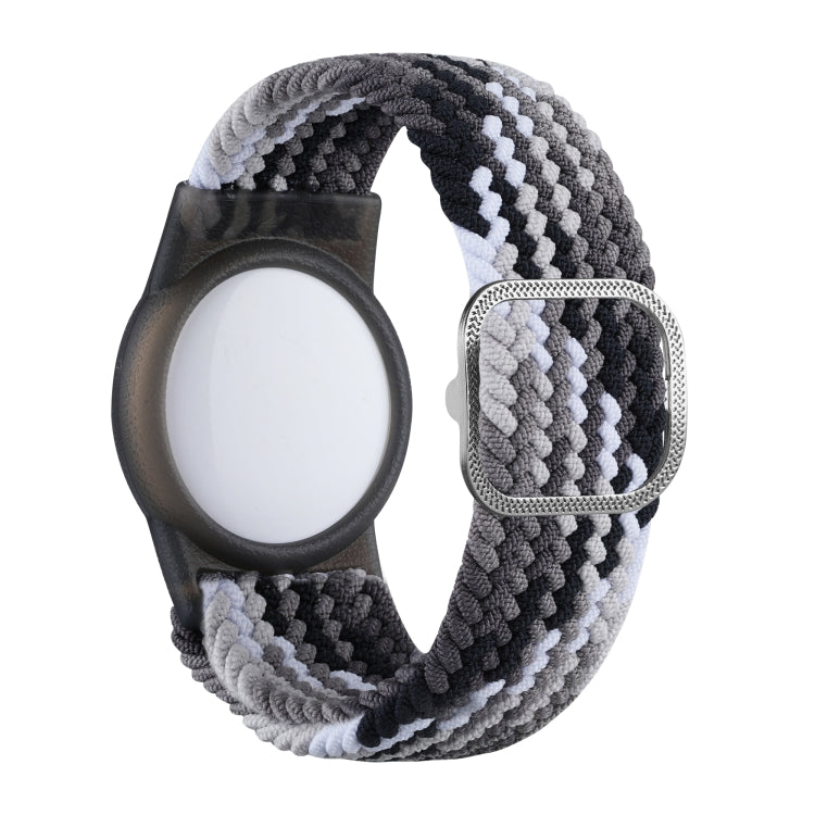 Tracking Locator Nylon Weave Wristband Anti-Lost TPU Case For AirTag 2nd Gen / AirTag 1st Gen — Colorful Black