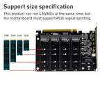 PH44 NVME 4 Disk Array Card PCI-E Signal Split Array Card — view 3