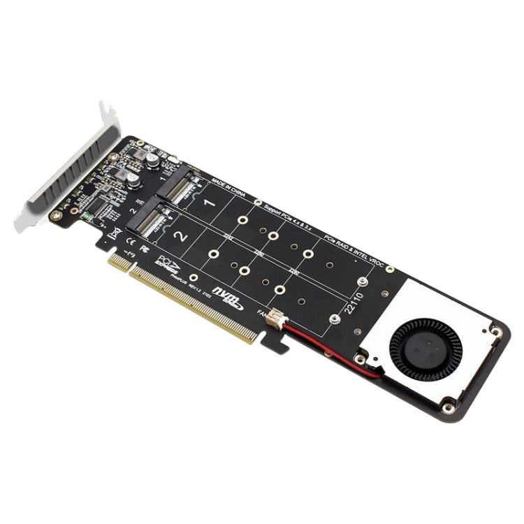 M-key NVMEx4 SSD RAID Converter Card, PCIe X16 to M.2