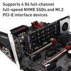 M-key NVMEx4 SSD RAID Converter Card, PCIe X16 to M.2