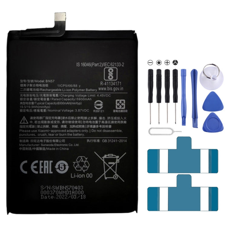 BN53 4820 mAh Li-Polymer Battery Replacement For Xiaomi Redmi Note 9 Pro 5G
