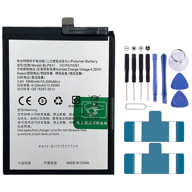 BLP855 4500 mAh Li-Polymer Battery Replacement For OPPO Reno6 Pro 5G / K9 Pro — BLP621