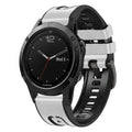 For Garmin Fenix 7X Silicone + Leather Quick Release Watch Band