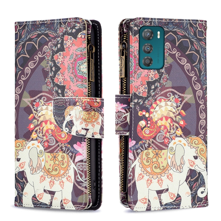 Colored Drawing Pattern Zipper Leather Phone Case