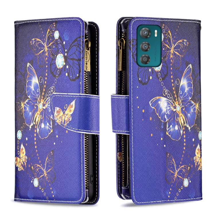 Colored Drawing Pattern Zipper Leather Phone Case — Plum Blossom