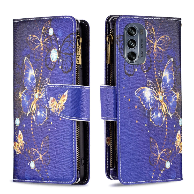 Colored Drawing Pattern Zipper Leather Phone Case — Lotus