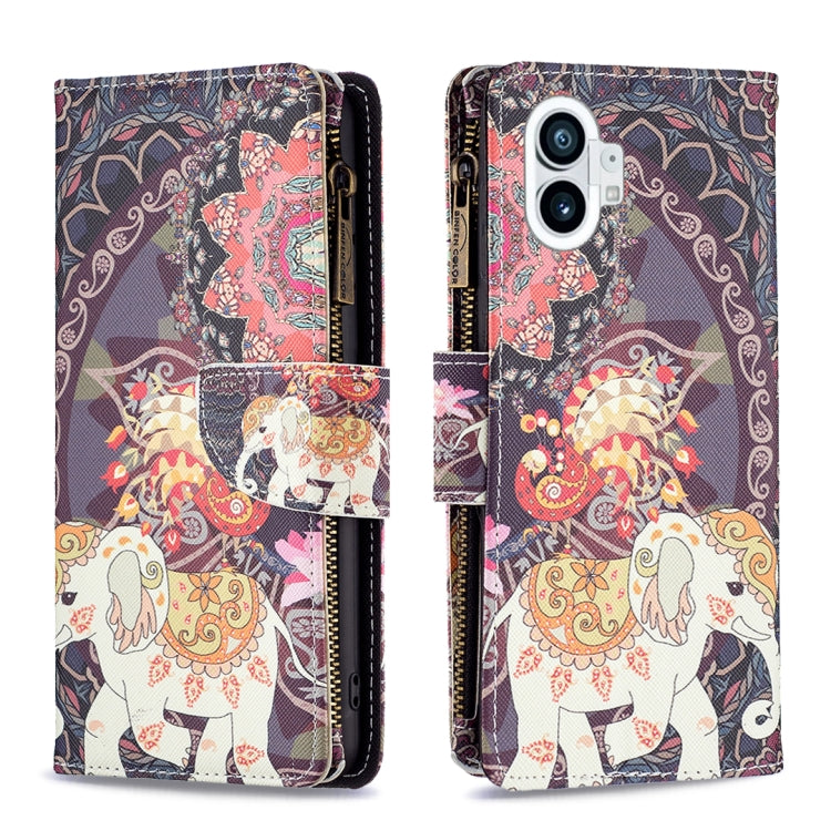 Colored Drawing Pattern Zipper Leather Phone Case — Purple Butterfly