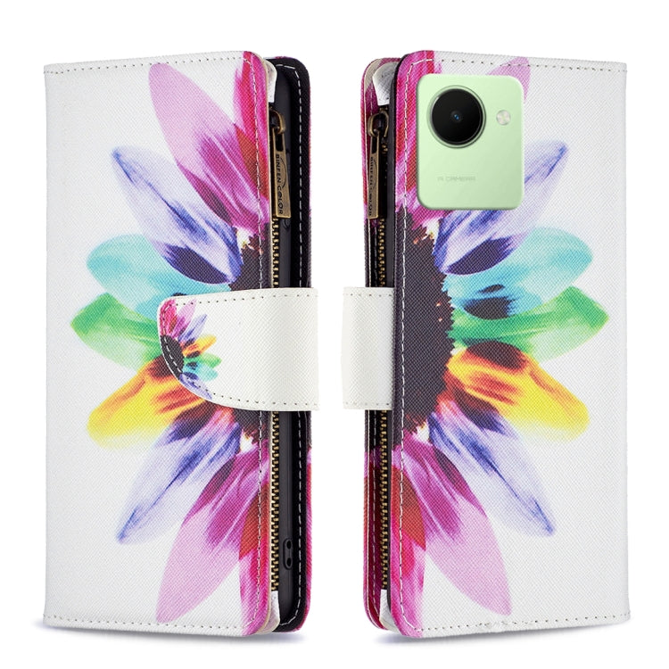 Colored Drawing Pattern Zipper Leather Phone Case — view 45