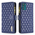 Diamond Lattice Zipper Wallet Leather Flip Phone Case