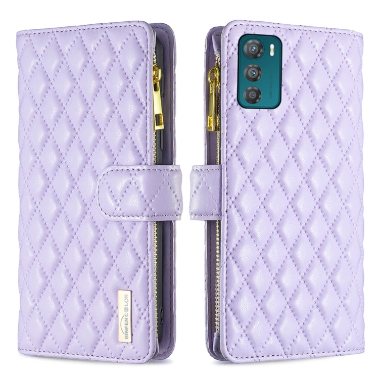 Diamond Lattice Zipper Wallet Leather Flip Phone Case