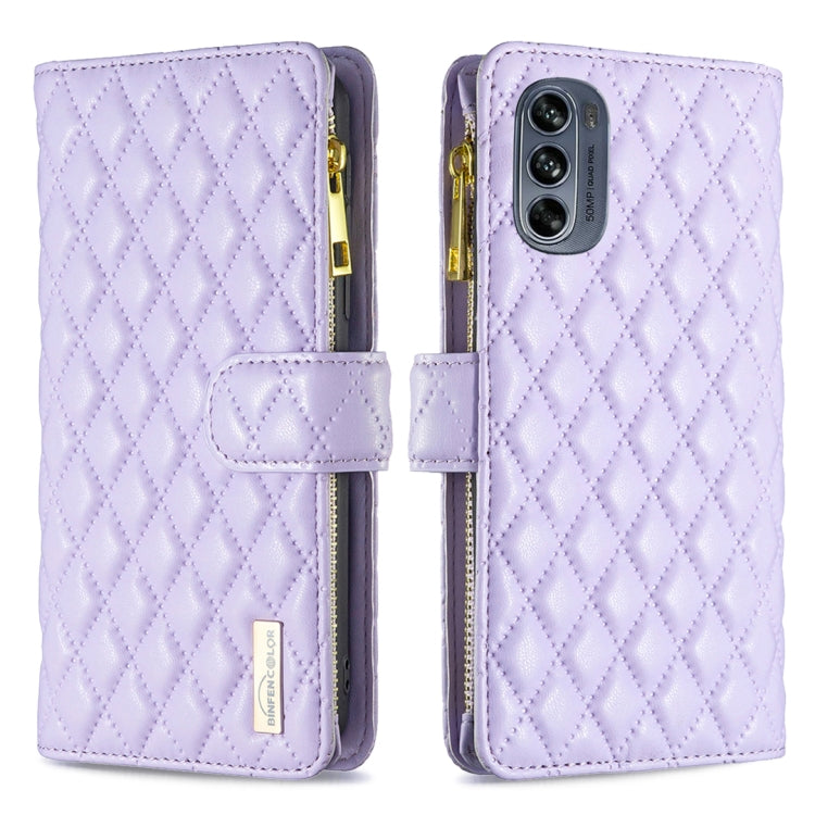 Diamond Lattice Zipper Wallet Leather Flip Phone Case
