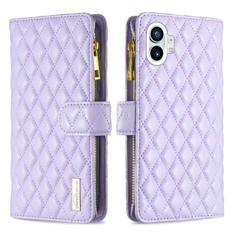 Diamond Lattice Zipper Wallet Leather Flip Phone Case