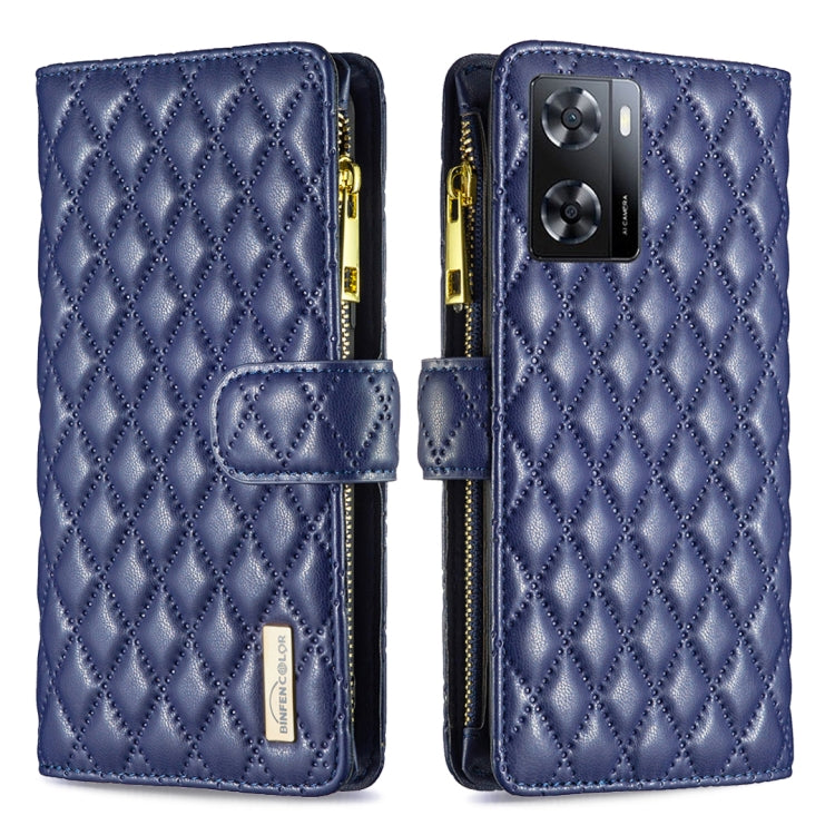 Diamond Lattice Zipper Wallet Leather Flip Phone Case