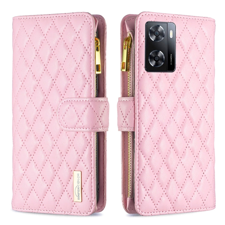 Diamond Lattice Zipper Wallet Leather Flip Phone Case