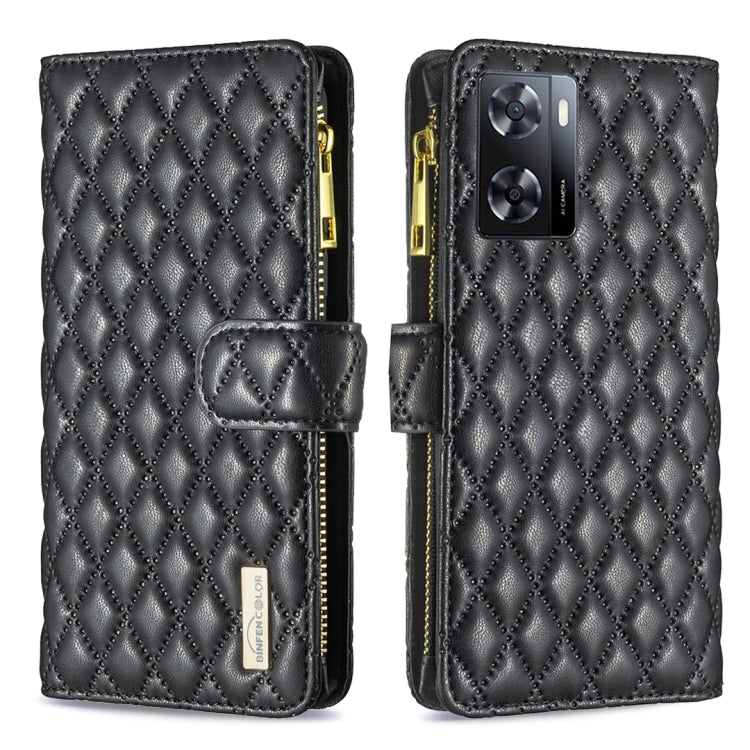 Diamond Lattice Zipper Wallet Leather Flip Phone Case