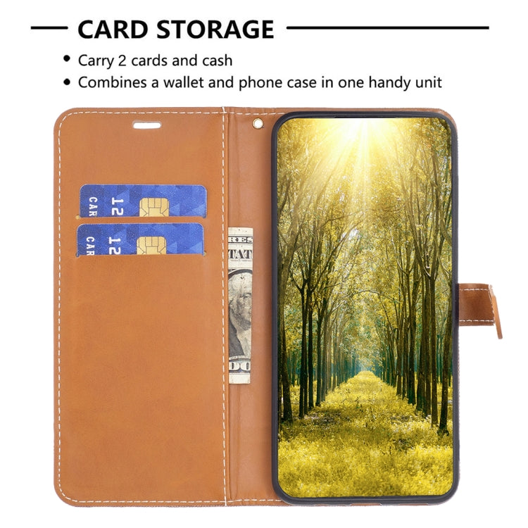 Color Matching Denim Texture Leather Phone Case