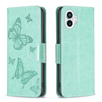 Two Butterflies Embossing Leather Phone Case