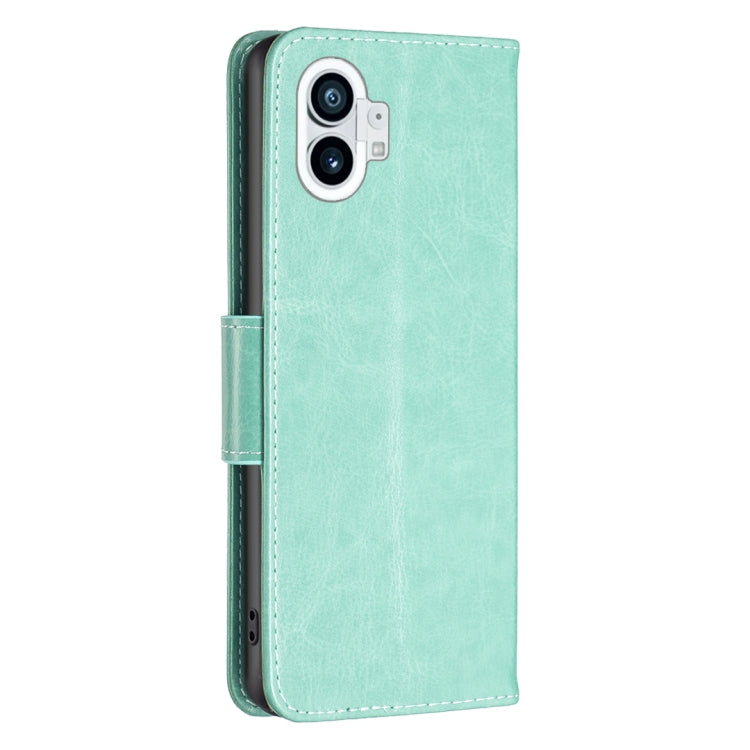 Two Butterflies Embossing Leather Phone Case