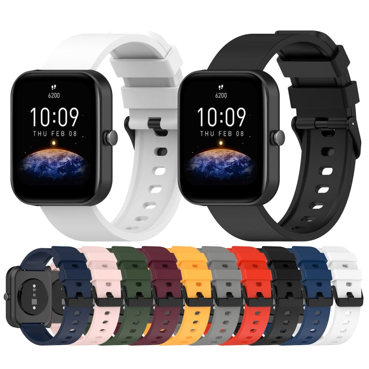20mm Step Silicone Strap Stainless Steel Black Buckle