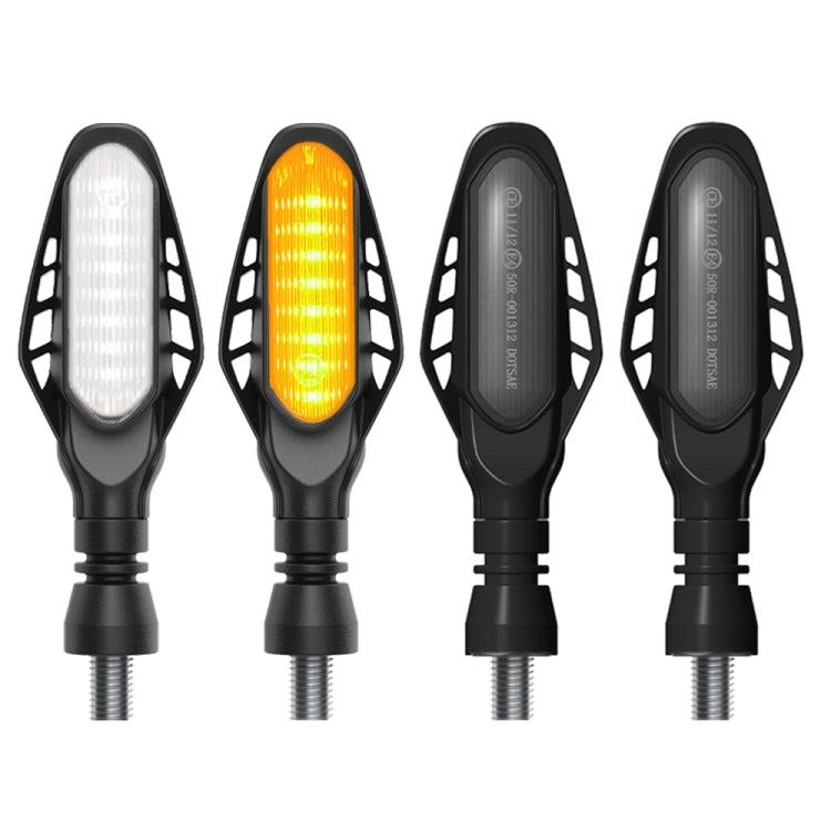 4 PCS Modified Motorcycle 16LEDs Brake Turn Tail Light, Smoked Shell