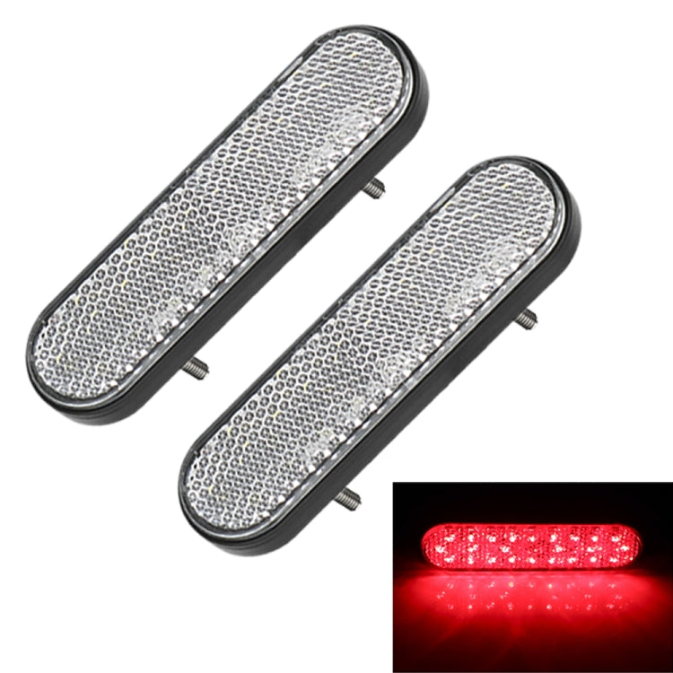 2 PCS 24LED Reflector Brake Light Turn Signal Light — White Shell White Light