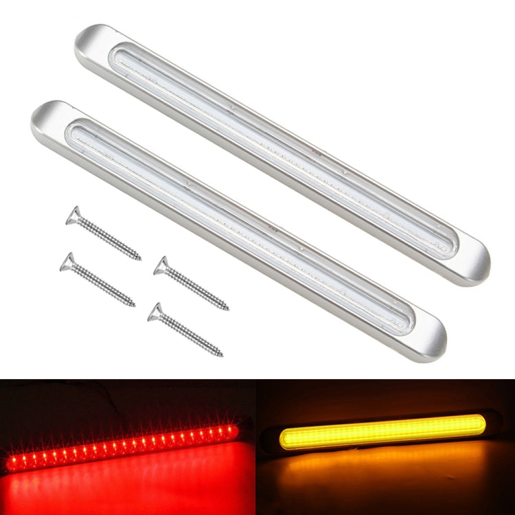 2 PCS 72LEDs Two-color Brake Turn Tail Light — Red Shell Red Light + Flowing Yellow Light
