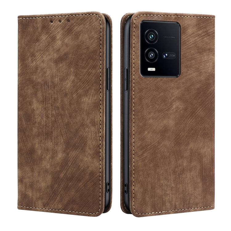RFID Anti-theft Brush Magnetic Leather Phone Case, For Nothing Phone 1