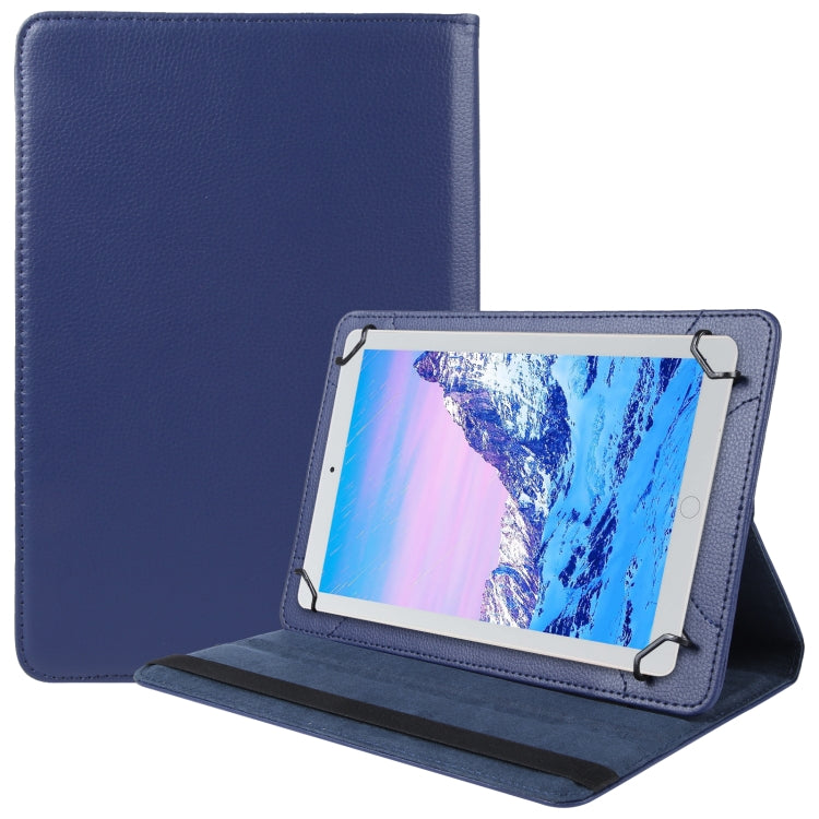 360 Degree Rotation Litchi Texture Flip Leather Tablet Case — Black