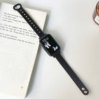 Double Rivets Leather Watch Band