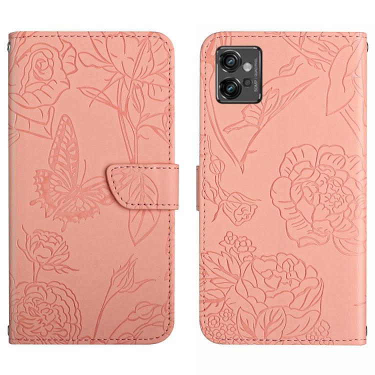 HT03 Skin Feel Butterfly Embossed Flip Leather Phone Case