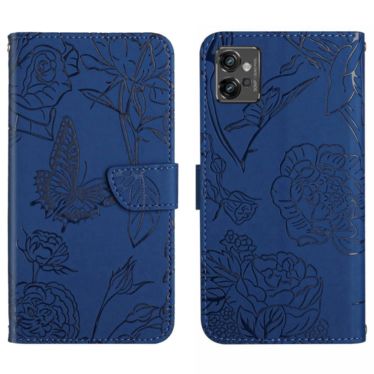 HT03 Skin Feel Butterfly Embossed Flip Leather Phone Case