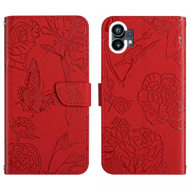 HT03 Skin Feel Butterfly Embossed Flip Leather Phone Case
